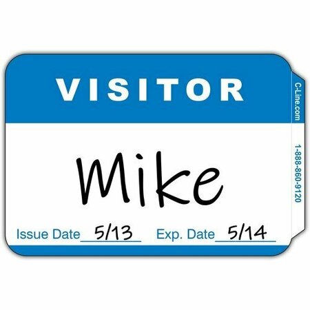 C-LINE PRODUCTS VISITOR NAME BADGE, 3-1/2X2-1/4in, 100PK CLI92245